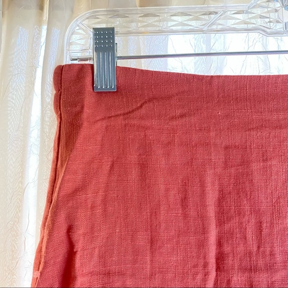 Pink Linen wrap skirt with tie. - Picture 9 of 9